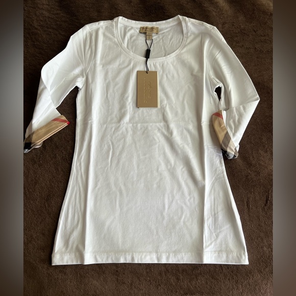 NEW BURBERRY 3/4 SLEEVE TOP - Picture 1 of 7